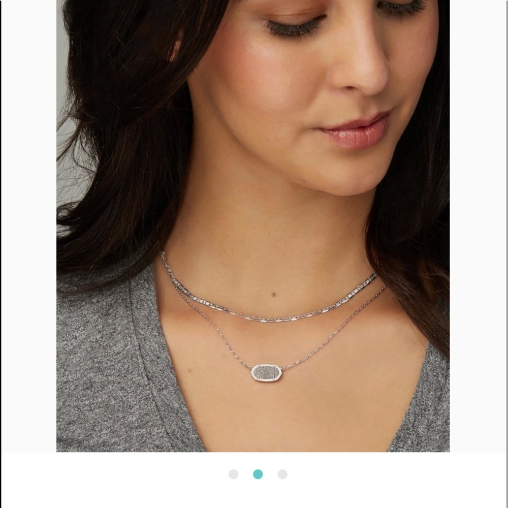 Elisa Silver Multi Strand Necklace Platinum Drusy